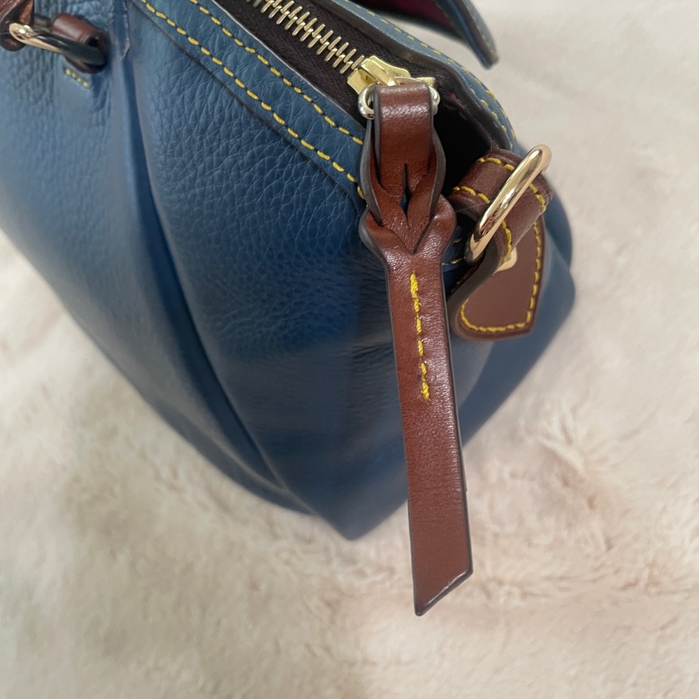 Dooney & Bourke Blue and Brown Satchel - Picture 8 of 14